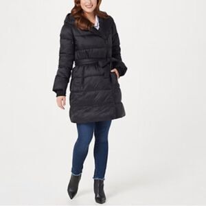 Centigrade Asymmetric Zip and Belt Puffer Coat
